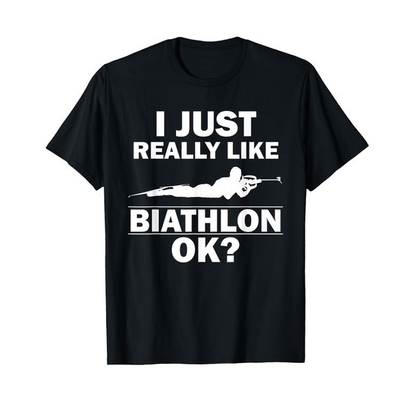 Biathlon Funny Prone Position Biathlete Shooting Skiing Gag T-Shirt