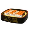 Dark Red with Bonsai Art Sushi Serving Tray - Square