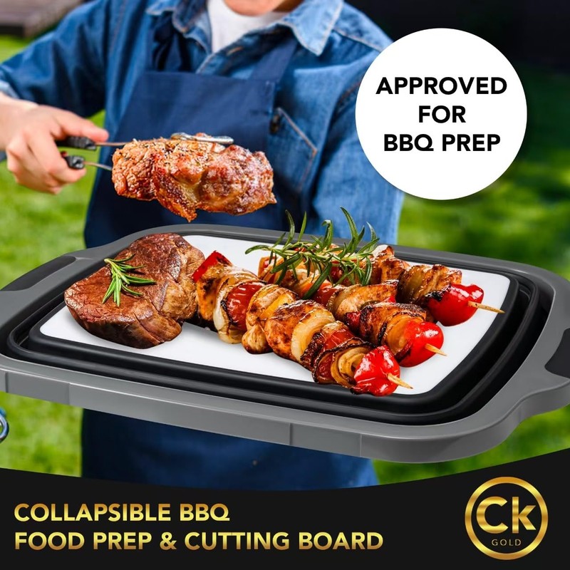New LARGE Collapsible BBQ Prep Tub wtih LOCKING Lid &