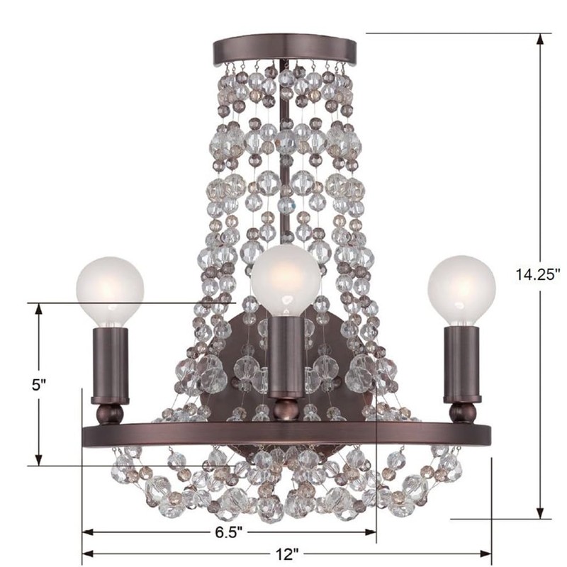 Channing 3 Light Hand Cut Crystal Polished Chrome Sconce