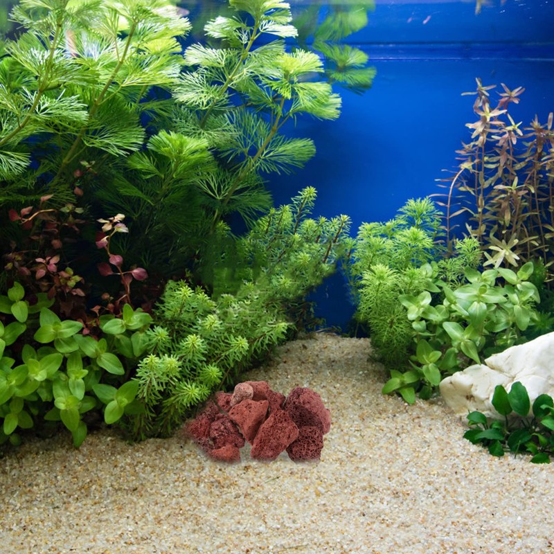 BESPORTBLE Aquarium Red Stone: 500g Fish Tank Volcanic Stones for