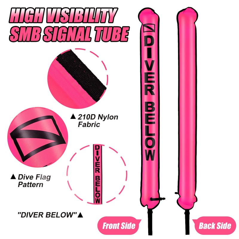 Pecihiko Surface Marker Buoy, 4ft Scuba Diving Surface Marker Signal