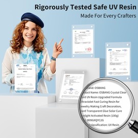 OSBANG 500g UV Resin Crystal Clear Hard UV Cure Epoxy Resin, Upgraded Formula, Solar Activated Glue Kit Transparent Ultraviolet Fast Curing for Jewelry Making Craft Decoration