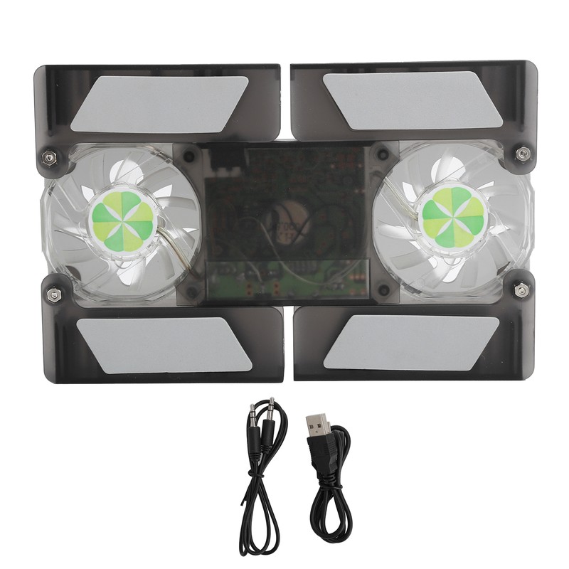 Laptop Cooler Pad Dual Fan Light Emitting Notebook Speaker Foldable