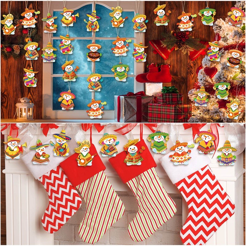 36 Pcs Mexican Christmas Snowman Hanging Ornaments Cinco De Mayo