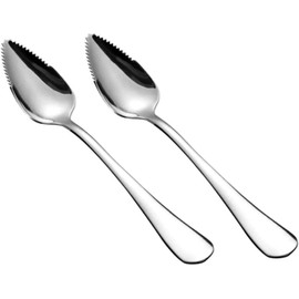 2Pcs Serrated Spoon Grapefruit Spoon Stainless Steel Grapefruit Spoon, Maxin Spoon for Citrus Fruit Watermelon Kiwi Dessert Grapefruit Spoon, Serrated Grapefruit Spoon, Special Spoons