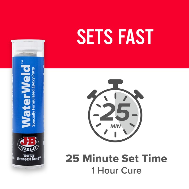 J-B Weld WaterWeld, 1 Hour Cure, Epoxy Putty Stick -