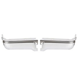 ECOTRIC Rear Step Bumper End Cap Cover Compatible with 2009-2014 Ford F150 Styleside Face Bar Driver Passenger Side W/O Sensor Hole Chrome 2 Packages