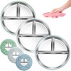 Bella's Friends Stainless Steel Toddler Plates Silicone Suction,3 Packs Non-Slip