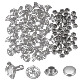 sourcing map 200pcs Crystal Rivets 10mm Rhinestone Rivets Rapid Stud Rivets for Clothing Leather Crafting Fabric Arts Crafts Decoration Leathercraft DIY Leather-Craft, White Clear
