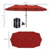 Outsunny 13ft Large Patio Umbrella with Solar Lights, Rectangular Double-Sided
