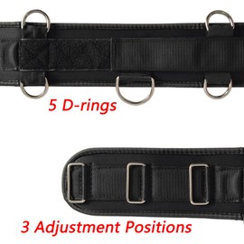 TONLOOEEL Fitness Resistance Belt Multi Functional Fitness Belt with 5 Rings for Weight Training and Resistance Training of Load Carrying Pull Up Belt Squat