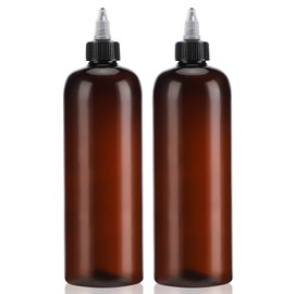 Segbeauty - Botellas de 16.9 onzas, 2 botellas de 500 ml, rellenables con punta angulada, punta superior de plástico para teñir el cabello, color permanente y aceite para salón