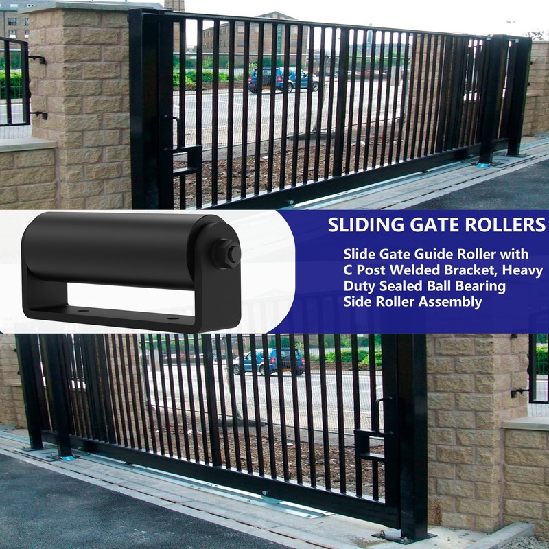 Sdstone 2Pack Slide Gate Guide Roller with C Post Welded