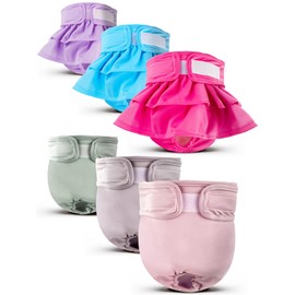 XPCARE 6 Pack Washable Female Dog Diapers - Reusable Doggie Diapers, High Absorbency Leak-Proof Puppy Diapers for Female Dog（XL）