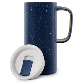 Ello Campy - Botella de Agua de Acero Inoxidable aislada al vacío con Tapa Deslizante, 470 ml, Azul Marino