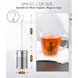 Tea Infusers for Loose Tea, 18/8 Stainless Steel Tea Strainer Set, Extra Fine Mesh Tea Steeper for Brew Tea, Spices & Seasoning