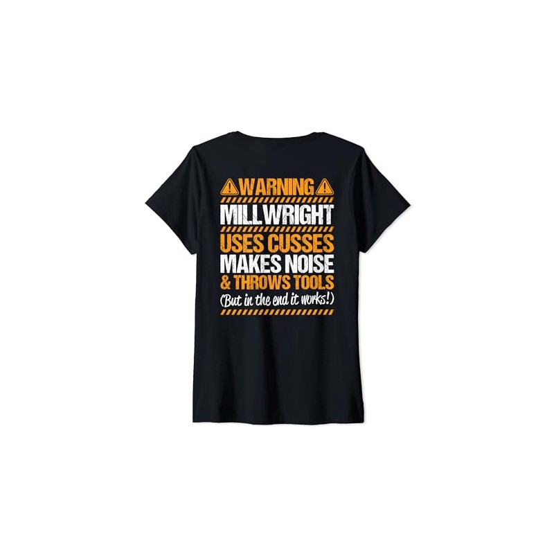 Millwright Industrial Mechanic Throws Tools Millwright V-Neck T-Shirt