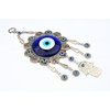 Blue Evil Eye with Hamsa Hand Protection Hanging Ornament (With