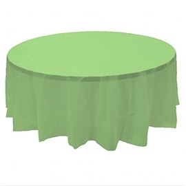 24 pcs (1 case) of Plastic Heavy Duty Premium Round tablecloths 84" Diameter Table Cover - Citrus Green