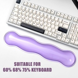Ergonomic Silicone Gel Keyboard and Mouse Wrist Rest Set – Clear Wrist Rest for Keyboard 60%/68%/75%, Comfort & Support for Typing and Gaming(Purple)