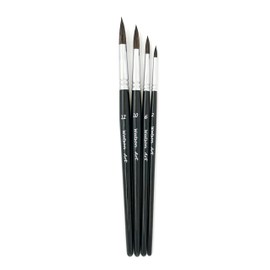 Watson Art Round Brush Set for Watercolor | Sizes 12, 10, 6, 2 | Blend of Synthetic & Squirrel Hair | Watercolour Brushes