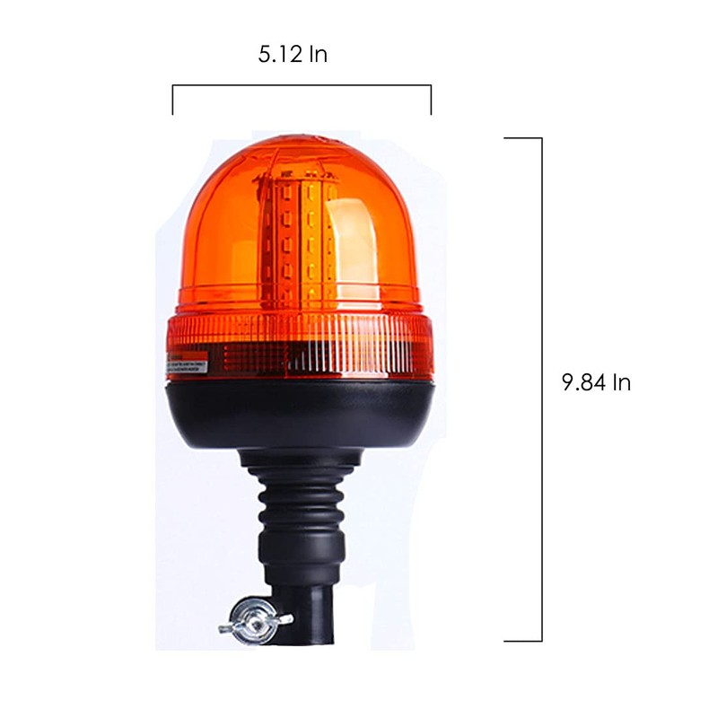 VGETTING 60 LED Rotating Flashing Amber Beacon Light, Flexible Mount
