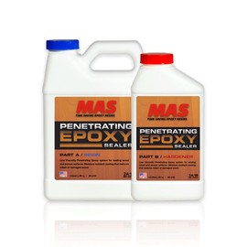 MAS Epoxies Penetrating Epoxy Resin Wood Sealer, 1.5 Quart, 2-Part (1-Quart Resin and 0.5 Pint Hardener) for Countertop, Wood Stain, Rot Repair and Restoration