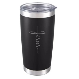 Supplymartonline 20oz Engraved Jesus Tumbler, Christianity Religious Gift Mug for Men or Women