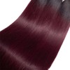 BilltiiWW 1B99j Ombre Burgundy Straight Bundles Black and Burgundy Straight