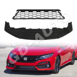 GD-AUTO Front Lower Bumper Cover Grill For 2017 2018 2019 10th-Gen Honda Civic Hatchback
