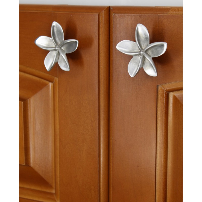 Costello Coastal - Plumeria Cabinet Knobs 2-Pack (Small)| Frangipani Flower