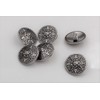 Silver buttons made of blackened metal, beautiful pattern, made in