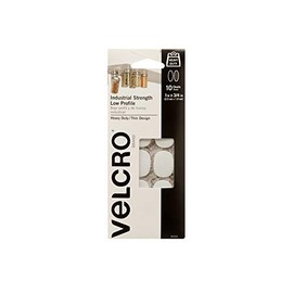 VELCRO Brand Industrial Fasteners Low Profile Thin Design | Professional Grade Heavy Duty Strength | Indoor Outdoor Use, 1in x 3/4in, White
