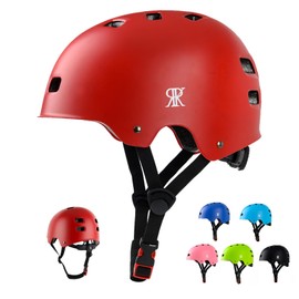 Youth Kids Bike Helmet, Skateboard Bicycle Helmet for Age 5-8-10-12-14 Teen Boys Girls Adjustable and Multi-Sport for Scooter Roller Skate (Red S)