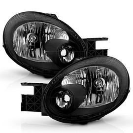 ACANII - For 2003 2004 2005 Dodge Neon Black OE Style Headlights Headlamp Replacement Pair Set Driver + Passenger Side