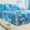 JSD Blue Tropical Leaves Print Sheet Set Queen Size, 6
