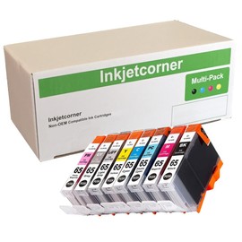 Inkjetcorner Compatible Ink Cartridges Replacement for CLI-65 CLI 65 for use with Pro-200 (1 Black, 1 Cyan, 1 Magenta, 1 Yellow, 1 Photo Cyan, 1 Photo Magenta, 1 Gray, 1 Light Gray, 8-Pack)
