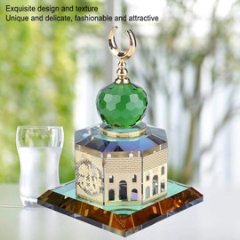 Pssopp Muslimische Kristall vergoldete Al-Aqsa Moschee Miniatur Modell islamische Home Table Decor Schaustück islamische Architektur Handwerk Souvenir Desktop Dekor islamische Gebäude Geschenk