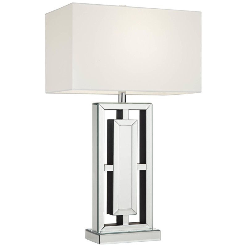 360 Lighting 29" Tall Rectangular Modern End Table Lamp Mirrored