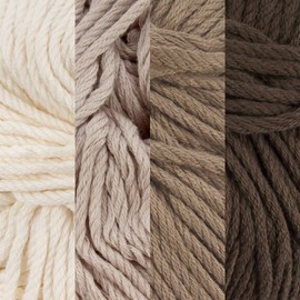 JubileeYarn Bamboo Cotton Yarn - 100g/Ball - Brown Tones - 4 Balls