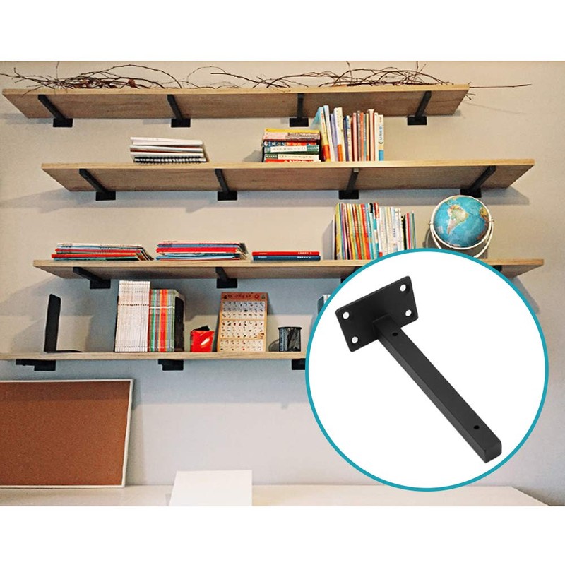 Luomorgo- 4 Pcs 8 Floating Shelf Bracket Stainless Steel Heavy