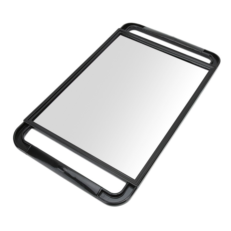 Double Handle Mirror Large Rectangle Makeup Barber Hair Handheld Back