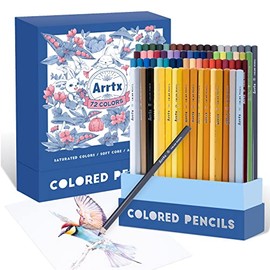 Arrtx Juego Premium de 72 Lápices de Colores, Puntas Suave con Alta Resistencia a la Luz, a Base de Aceite, Lápices de Colores para Adultos, para Bocetos, Dibujos con Pigmentos Ricos, Color