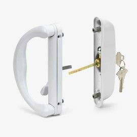 Easy Fix Hardware Sliding Patio Glass Door Keyed Mortise Style Handle Set Replacement with 4-15/16" Hole Spacing for Doors up to 1-3/8" Thick