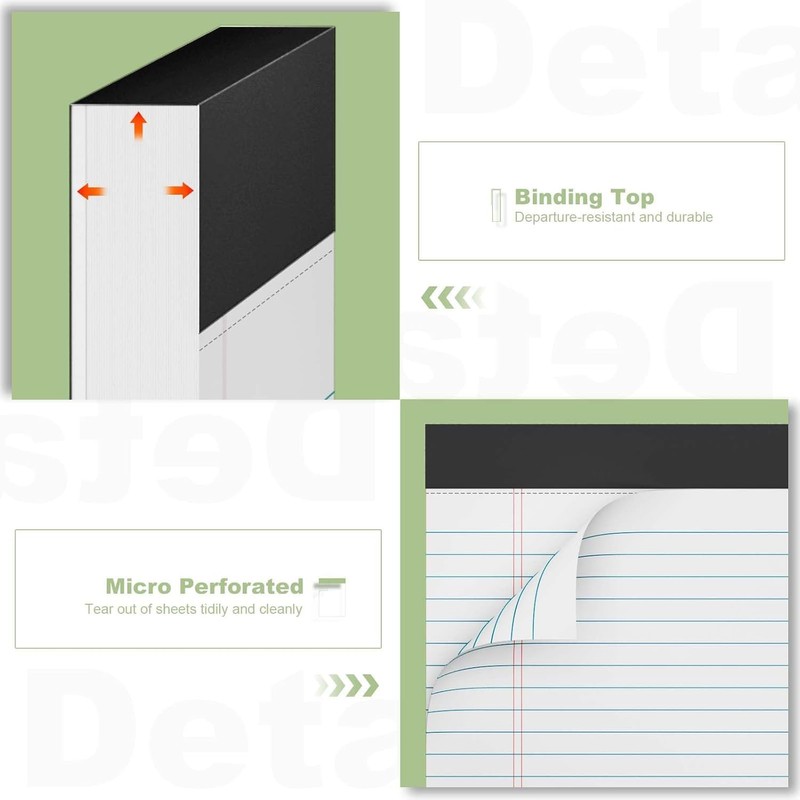 Note Pads A4 Legal Pad, 6 Pack White Notepads A4