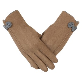 Womens Gloves Winter Super Soft Suede Leather Womens Thermal Gloves Touch Screen Gloves Women Thick Fleece Lined Ladies Thermal Gloves Fleece Gloves Driving Gloves for Women Gifts Outdoor (brown)