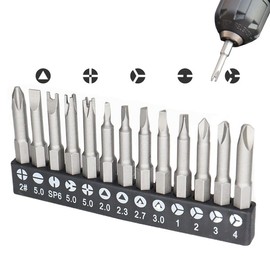 TorSor 13 Pack Slotted Phillips Screwdriver Bit Set U-Shaped Y-Type Triangle SP6 Screw Driver 1/4'' Magnetic Phillips Head Drill Bit Sets for Rechargeable Cordless Screwdriver Electric Screwdrivers