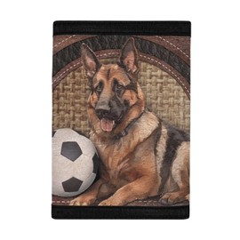 COEQINE Kids Wallet for Boys Girls, Cute Dogs Play Soccer Print 9-12 Age Kids Wallet for School Travel, Brown Water Color Print Cash Case