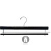 Premium Black Wood Pant Hanger with Black Velvet Non-Slip Bar